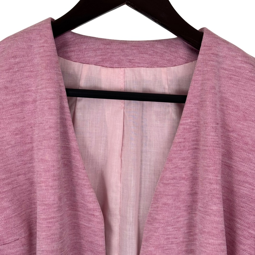 Vintage 70s Pink Textured Knit Skirt Suit Belted Blazer &‎ Midi Skirt Set Mod - Picture 8 of 12